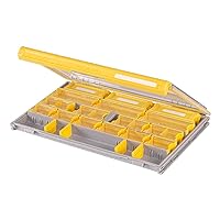 EDGE Premium Terminal Tackle Utility Box, Clear and Yellow, Rust-Resistant Storage, Waterproof Tackle Tray Organizer for Weights, Hooks, and Baits