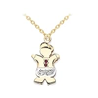 RYLOS Necklaces For Women Gold Necklaces for Women & Men 925 Yellow Gold Plated Silver or Sterling Silver Personalized 18x12MM Boy Birthstone Necklace Special Order, Made to Order Necklace
