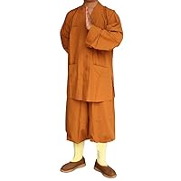ZooBoo Men's Traditional Shaolin Kung Fu Robe Meditation Long Gown Suit