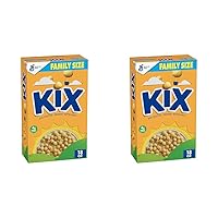 Kix Whole Grain Breakfast Cereal, Crispy Corn Cereal Puffs, Family Size, 18 oz (Pack of 2)