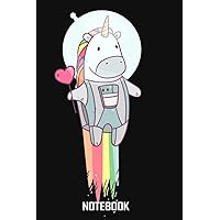 Unicorn Art Notebook- Cute Unicorn On Pink Glitter Effect Background, Large Blank Sketchbook For Girls 4: Notebook Planner - 6x9 inch Daily Planner ... Do List Notebook, Daily Organizer, 114 Pages