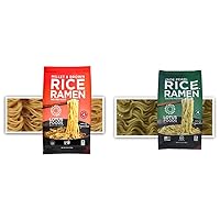 Variety Pack - Organic Millet & Brown Rice Ramen Noodles with Red Miso Soup + Gourmet Jade Pearl Rice Ramen Noodles with Miso Soup, Japanese Noodles & Broth – 10, 2.8 oz. Packs of Each