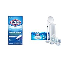 Clorox Ultra Clean Toilet Tablets Bleach & Blue, Rain Clean Scent (2.27 oz. each, 4 Count) ToiletWand Disposable Toilet Cleaning System (ToiletWand,Storage Caddy and 16 Refill Heads) Bundle