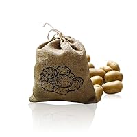 Reusable Produce Bags Burlap Potato Bag,Reusable Storage Sack with Easy-Clean & Two-Way Drawstring,Breathable Jute Produce Keeper for Freshness,26cm x 24cm