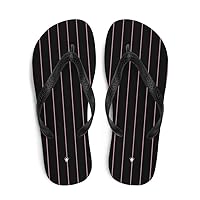 Black and Pink Striped flip Flops