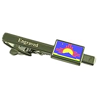 Roswell City USA Flag Tie Clip Engraved in Pouch