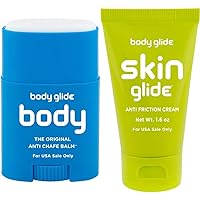 Body Glide Original Anti Chafing Stick Balm (0.8oz) and BodyGlide Skin Glide Anti-Friction Cream