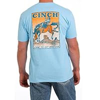 Cinch Men's Camp Fixin' to Get Western Short Sleeve T-Shirt Light Blue X-Large US