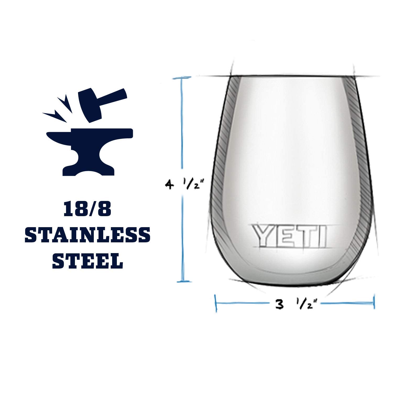 YETI Rambler 10 oz Wine Tumbler, Vacuum Insulated, Stainless Steel with MagSlider Lid