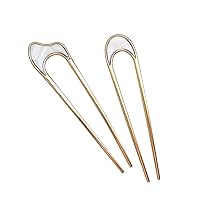 Fashion Simple Metal U Shape Hair Sticks For Women Hair Styling Accessories Elegant Shell Enamel Hairpin 1Pcs (Color : A)