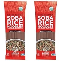 LOTUS FOODS Organic Buckwheat And Brown Soba Rice Noodles, 8 OZ (Pack of 2)