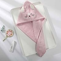 Towels Bathroom Microfiber Solid Quickly Dry Hair Hat Home Textile Towel Cute Cartoon Embroidery Hair Towel (Size : Blue)
