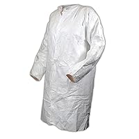 MAGID CC111L EconoWear Tyvek Disposable Lab Coat, Large, White (Case of 30)