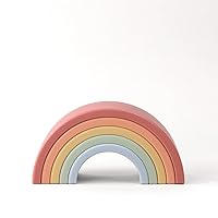 Rainbow Stacker Toy - Includes 5 Arches for Stacking; Helps Develop Hand-Eye Coordination; Rainbow