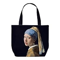 RFSHOP Tote Bag, Johannes Vermeer, Girl with Pearl Earring, Shopping Bag, Handbag, Men's, Women's, Large Capacity, Lightweight, Popular, Stylish, Multi-functional, Handbag, Going out Bag, Mother's