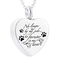 Stainless Steel Silver Cremation Jewelry Memorial Heart Paw print Ashes Keepsake Urns Pendant Necklace For Ashes Jewelry Gifts
