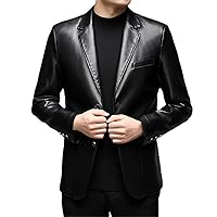 Fall Suit Oversized Leather Jacket, Business Men's Jacket, Slim Fit PU Leather Jacket Suit