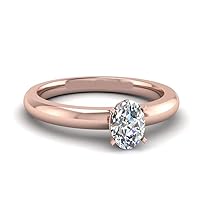 0.46 Carat Oval Cut Cut D/VVS1 Diamond Classic Solitaire Engagement Wedding Ring 925 Sterling Sliver