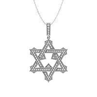 10K Gold or Sterling Silver Diamond Star Pendant with Gold Plated Silver Cable Chain Necklace (1/2 cttw, I-J Color, I2-I3 Clarity) 18