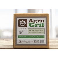 Agra Grit Walnut Shell Media 18-40 Grit - Medium, Crushed Walnut Shells for Blasting, Polishing, Deburring, Anti-Skid and Fillers, 25 lbs