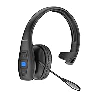 Trucker Bluetooth Headset V5.1, CVC8.0 Dual Microphone Noise Cancelling & 35Hrs HD Talktime Hands-Free Wireless Headset, Bluetooth Headphones with Mute Button for Cell Phones Business Home Driver