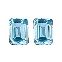 2.76-3.05 Cts of 8.0x6.0 mm AAAA (Heirloom) Emerald Cut Aquamarine (2 pcs) Loose Gemstones