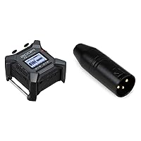 F3 Professional Field Recorder, 32-bit Float Recording & RØDE Microphones Mini-Jack Female to XLR Male Adapter for VideoMic, Black (VXLR)