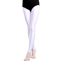 Daydance Girl's Stirrup Pants for Gymnastics Shiny Spandex Athletic Dance Leggings for Kids