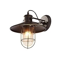 CHCDP Wall Lamp - Create for Life Plug-in or Hard-Wire Industrial Cage Wall Sconce,Vintage Style Wall Light for Headboard Bedroom Nightstand