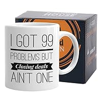 Realtors Coffee Mug 11 oz White, I Got 99 Problems Real Estate Agent Salesman