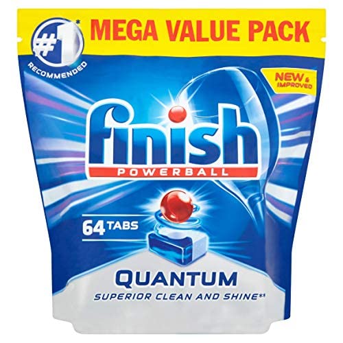 Finish Quantum Max Powerball, 64ct, Dishwasher Detergent Tablets, Ultimate Clean & Shine