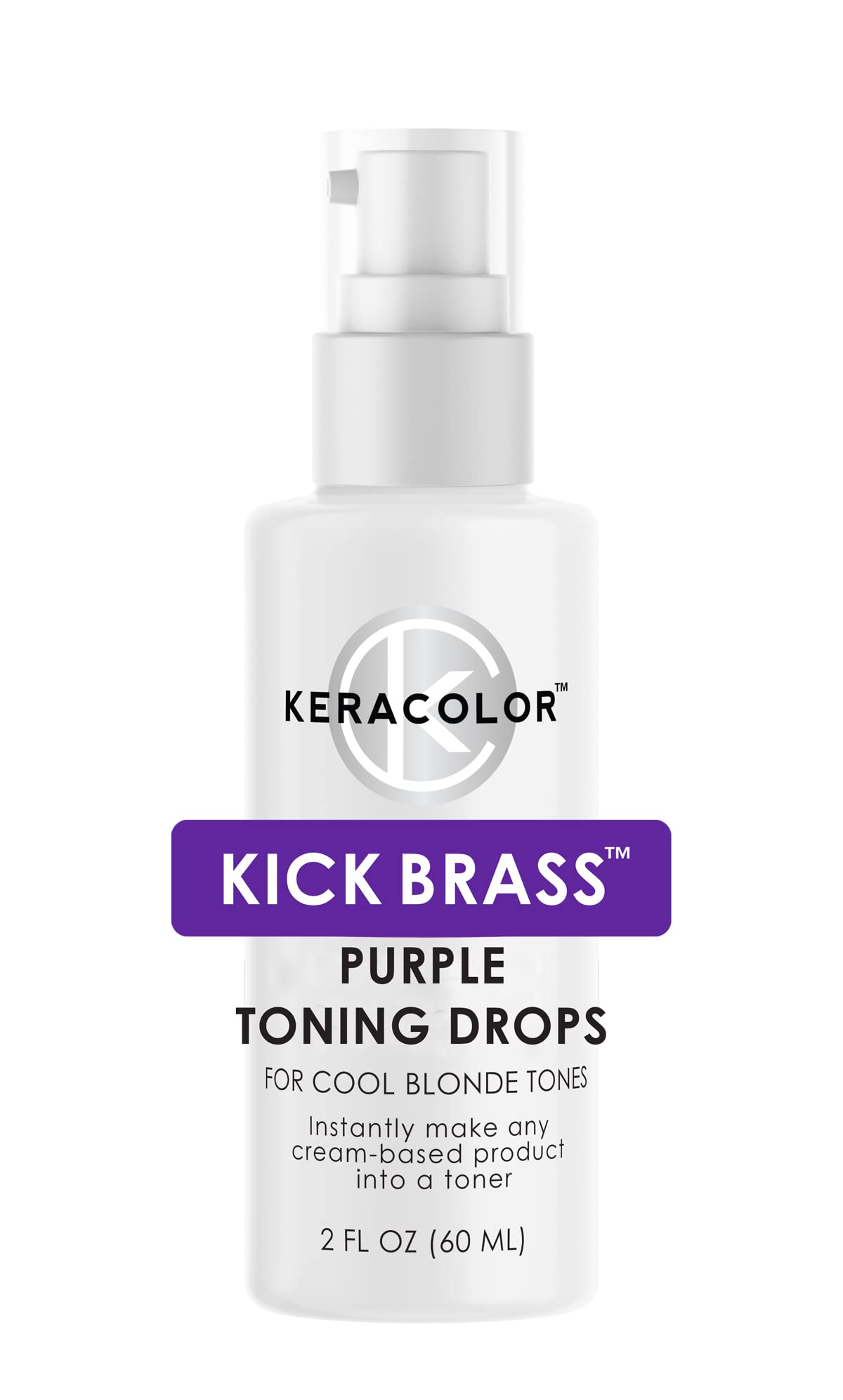 Keracolor Purple or Gold Toning Drops to Create Your Own Purple Shampoo - Mix with Any Shampoo, Conditioner or Cream Styler