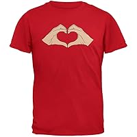 Old Glory Heart Hands Red Adult T-Shirt - Large