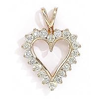 14K Yellow Gold and Diamond Heart Pendant (1.50 carat)