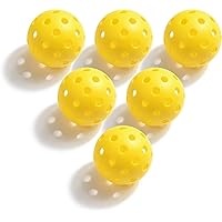 40-Hole Outdoor Balls, High-Visibility Optic Yellow for Visibility, Designed for Durability and Sustained Play, 6 Per Pack