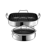 HexClad 2-Piece Set, Roasting Pan with Lid and 7-Quart Saute Pan Bundle
