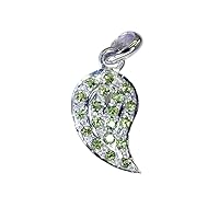 Excellent 925 Sterling Silver Genuine Peridot Pendant for Girl's
