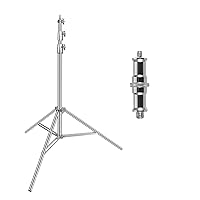 Heavy Duty Light Stand 9.2ft/280cm - Spring Cushioned Stainless Steel Light Stand, Adjustable Photography Tripod Stand for Strobe Light, Softbox, Reflector, Ring Light and Photographic Equipment