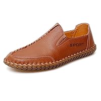 Men's Loafers Genuine Leather Flat Breathable Casual Shoes Handmade Slip On Driving Shoes Fashion Business Shoes
