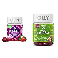 OLLY Sleep Gummy 60 Count and Daily Energy Gummy 60 Count Bundle