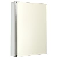 Zenith Aluminum Beveled Mirror Medicine Cabinet, 20 x 26 Inches, Frameless