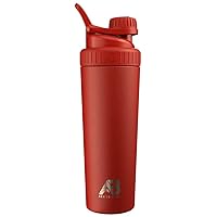 Cryo Shaker Cup, Insulated Stainless Steel Water Bottle and Protein Shaker, Mixes Protein and Pre Workout With Turbulent Mixing Technology, No Blending Ball or Wisk, 26oz, Wildfire Red