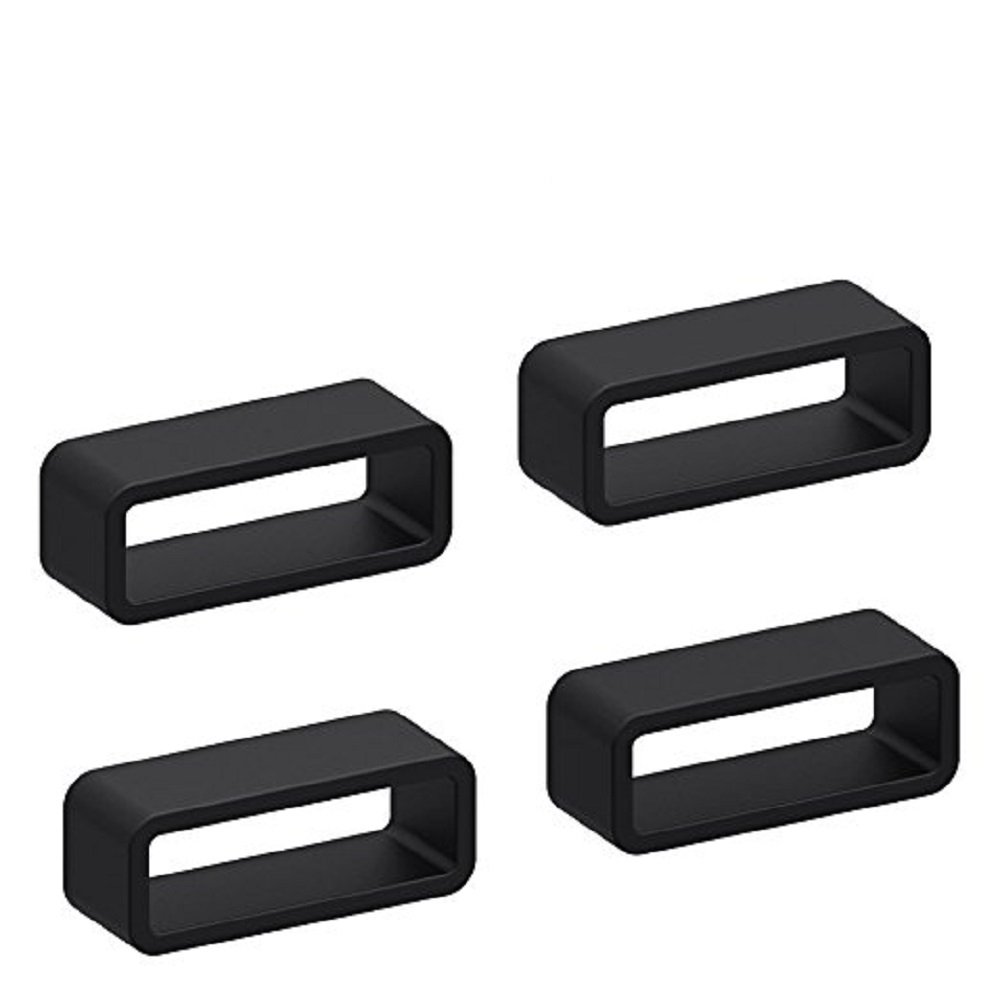 g24 4Packs 18mm 20mm 22mm 23mm 24mm 26mm 28mm 30mm 32mm Black Rubber Replacement Watch Strap Band Keeper Holder Retainer Loops