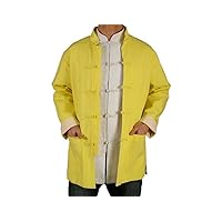 Premium Linen Golden Kung Fu Martial Arts Tai Chi Jacket Coat XS-XL or Tailor Custom Made