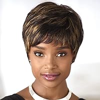 4/27 Short Pixie Wig Curly Wigs Short Wig for Black Women Short Human Hair Wavy Wigs Pixie Cut Wigs for Women (811-4/27)