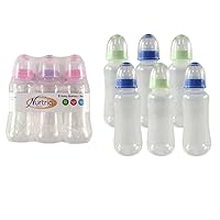 Nurtria 6-Pack BPA Free Waisted Baby Bottles, 8 Ounce, Blue