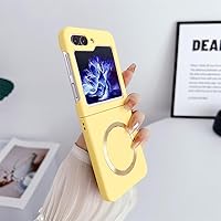 Magnetic Case for Samsung Galaxy Z Flip 5 4 3 5G Compatible with Magsafe, Shockproof Women Men Slim Hard Phone Case for Samsung Z Flip 3 4 5 Cover (Yellow,Z Flip4)