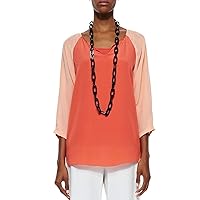 Eileen Fisher Silk Crepe Shirt M MSRP $238.00