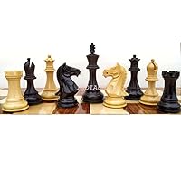 Combo of The Fierce Knight Staunton Wooden Chess Pieces in Ebonized Boxwood & Box Wood - 4.0