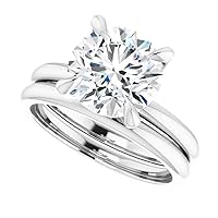 3 CT Round Cut VVS1 Colorless Moissanite Engagement Ring Set, Wedding/Bridal Ring Set, Sterling Silver Vintage Antique Anniversary Promise Ring Set Gift for Wife
